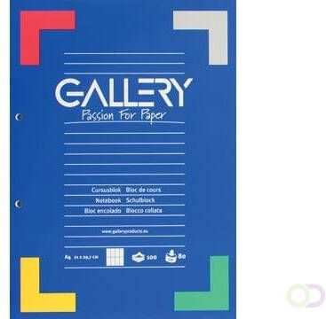 Gallery cursusblok ft A4 80 g mÃÂ² 2-gaatsperforatie commercieel geruit 100 vel